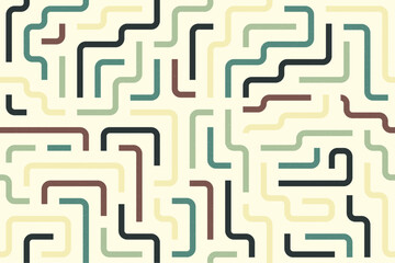 Decorative abstract background with colorful maze lines arranged in a looping vector pattern