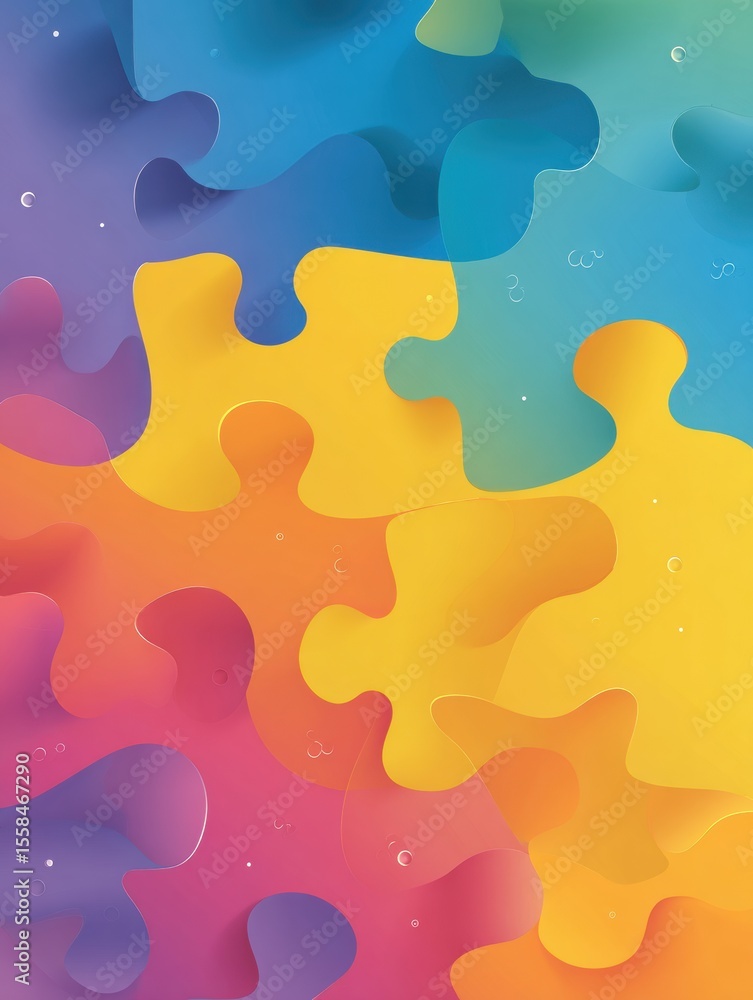 Poster colorful puzzle pieces create an inviting background for autism inclusion awareness and support init