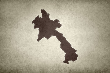 Map of Laos printed on a paper