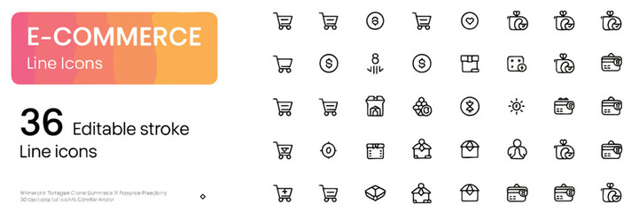 Mechanics Editable Stroke Line Icons – 36 Vector Icon Set