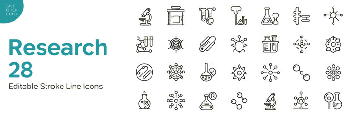Mechanics Editable Stroke Line Icons – 36 Vector Icon Set