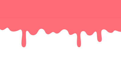 Seamless pattern of pink dripping. ice cream liquid dripping. flowing pink liquid texture on white background