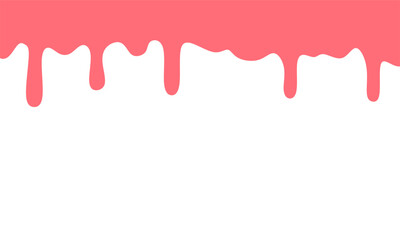 Seamless pattern of pink dripping. ice cream liquid dripping. flowing pink liquid texture on white background
