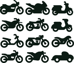 Obraz premium set of motorcycle icons