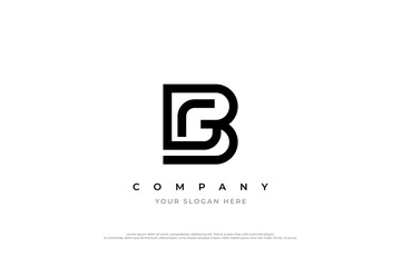 Initial Letter GB or BG Logo Design