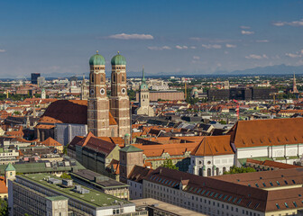 Iconic Frauenkirche in Munich Old Town