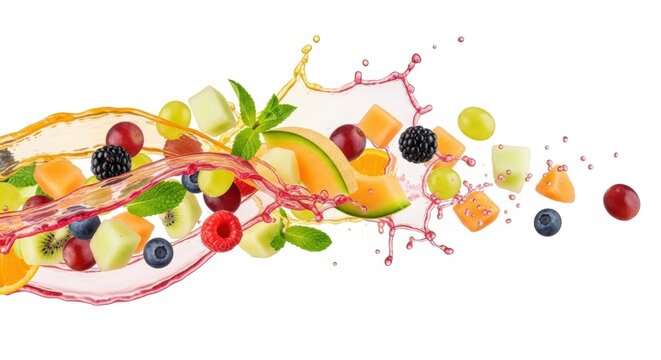 Vibrant fruit splash celebrating national picnic month