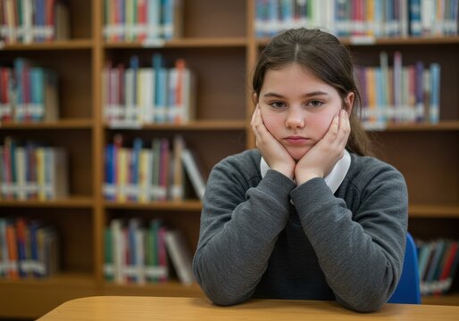 Juvenile arthritis awareness month in a library setting with thoughtful adolescent