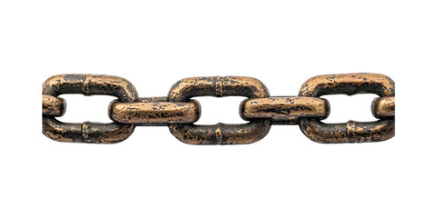Obraz premium Rustic Metal Chain Links. Symbol Of Strength, Connection, And Durability Isolated On Transparent Background