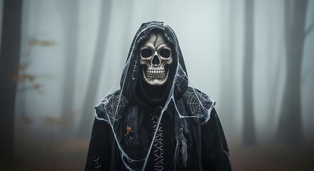 Hooded Grim Reaper in Fog