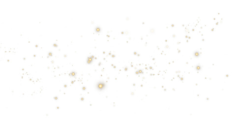 Golden Sparkle Bokeh PNG. Flickering Dust Light with Motion Particles, Glowing Stars and Festive Confetti Effect for Holiday, Christmas or Celebration Design Projects.