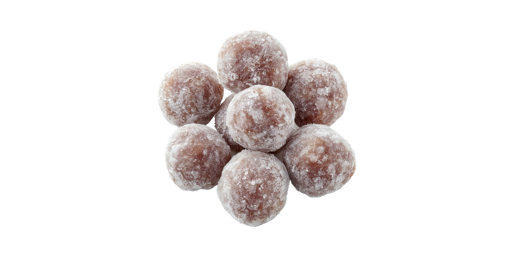 Glazed Chocolate Donut Holes. Sweet Dessert Treats For Snacking And Sharing Isolated On Transparent Background