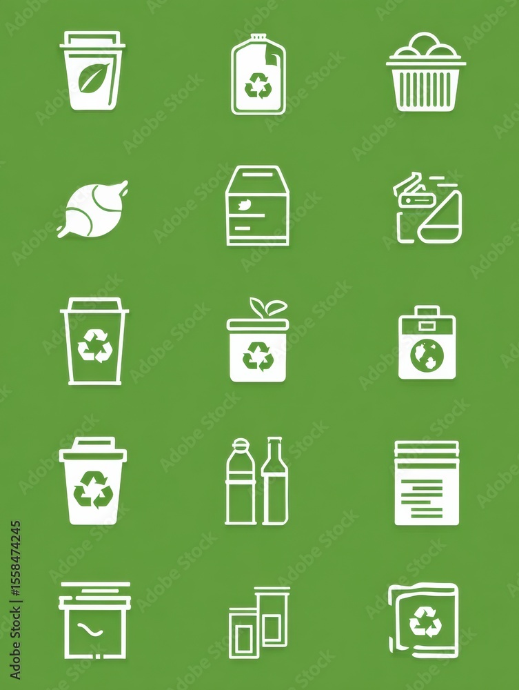 Poster Understanding What Goes in Recycling Bins With Informative Icons for Better Waste Management Practices