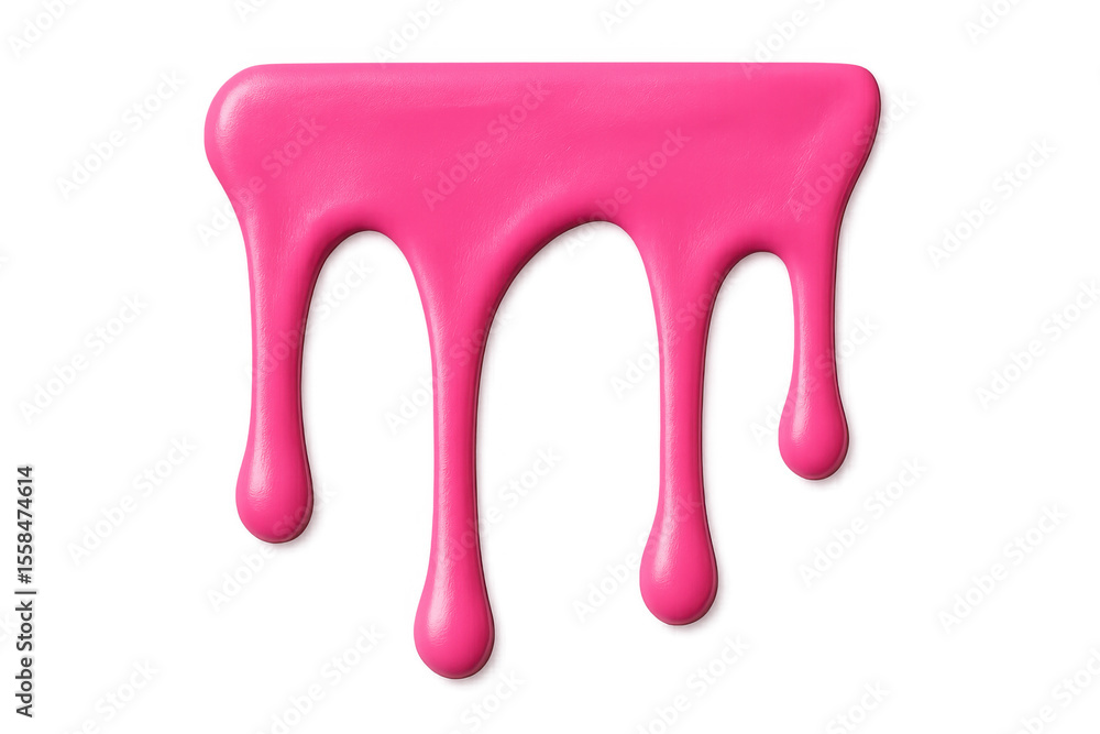 Aufkleber pink paint dripping down against a transparent background, creating a vibrant flow of color that add