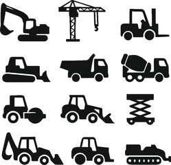 vector set of construction machines
