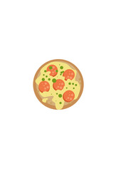 delicious pizza pepperoni viewed from above