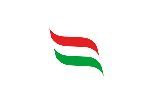 The Italian flag waving