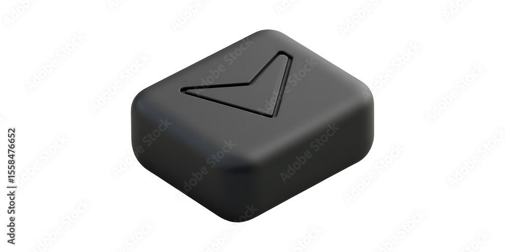 Poster black keyboard arrow key. navigation and user interface concept isolated on transparent background