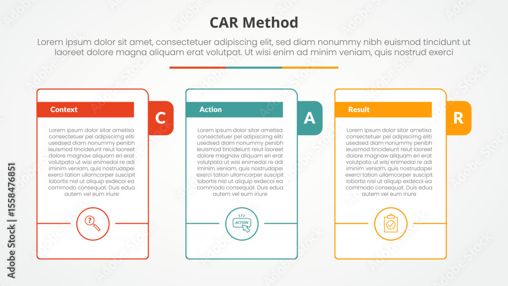 Poster car interview model infographic concept for slide presentation with big outline table with title bad