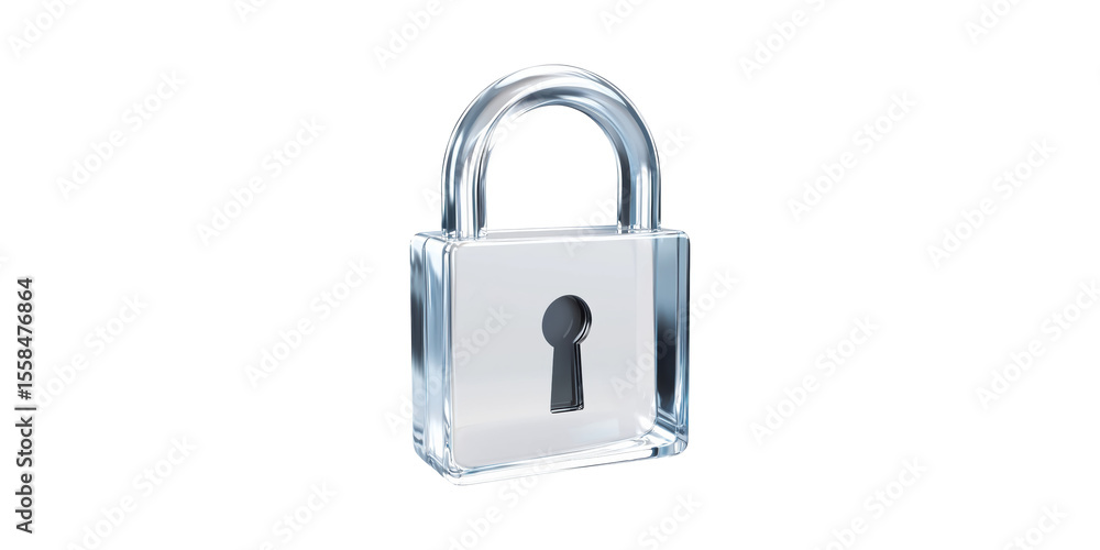 Poster padlock symbolizing security and privacy. digital protection and data encryption concept isolated on