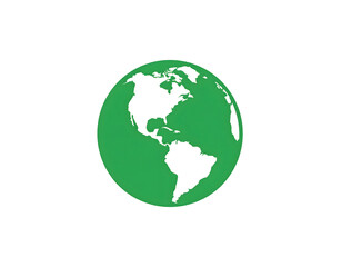 Obraz premium This striking green and white Earth icon embodies global connection and ecological awareness.