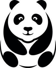 Panda logo. Isolated panda head on white background