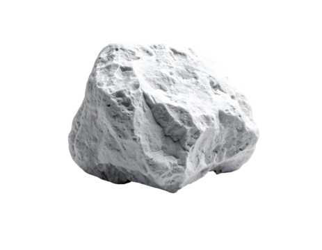A naturally formed white rock with a rough and textured surface stands as a testament to earth's geology.