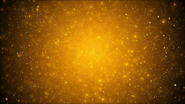 Golden Glittering Tunnel shiny gold particles falling stars. luxury glamorous awards ceremony background. glitter slow motion particles flying wind new year events. Festive sparkles, shimmering lights
