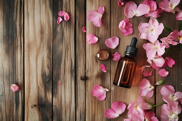 "Natural Beauty and Aromatherapy: Rustic Dropper Bottle with Floral Accents