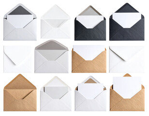 Ordinary paper oblong isolated envelopes, open and closed