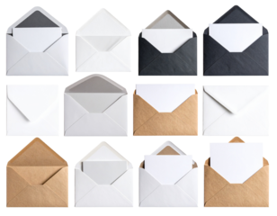 Ordinary paper oblong isolated envelopes, open and closed