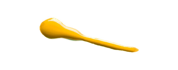 Bright yellow watercolor or ink stains with watercolor marks. Brush strokes and watercolor splashes set on a transparent background.