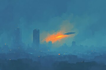 Dramatic low-angle shot of a statue reaching towards a swirling, vortex-like sky. Dark, moody, and evocative.. Beautiful simple AI generated image