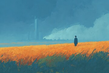 A full-length Descendant of man with a body resemb_007. Beautiful simple AI generated image