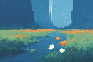 A full-length Descendant of man with a body resemb_007. Beautiful simple AI generated image