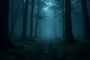 Fototapeta premium forest in the fog