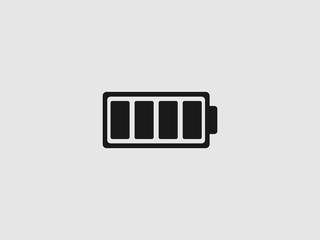 a horizontal rectangular battery icon with four solid bars