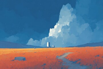 A cyberpunk-style portrait of a man with a digital face mask, glowing neon lines, and advanced robotic limbs . Beautiful simple AI generated image