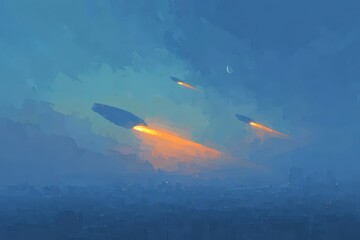 Dramatic low-angle shot of a statue reaching towards a swirling, vortex-like sky. Dark, moody, and evocative.. Beautiful simple AI generated image