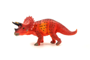 triceratops toy isolated on white background