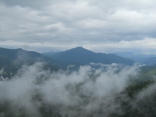 clouds over the mountains