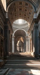 Obraz premium Radiant Light Illuminates Grand Architectural Interior