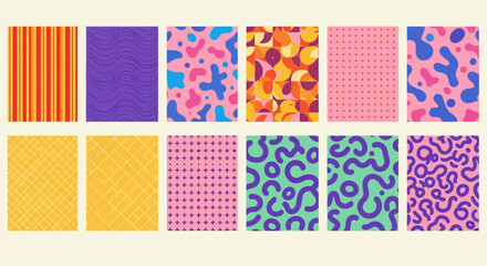 Vibrant Abstract Seamless Patterns 12 Unique Designs for Digital Projects