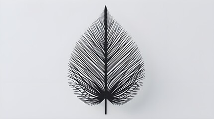 Beautifully arranged black straight lines forming a full leaf shape on a white background.