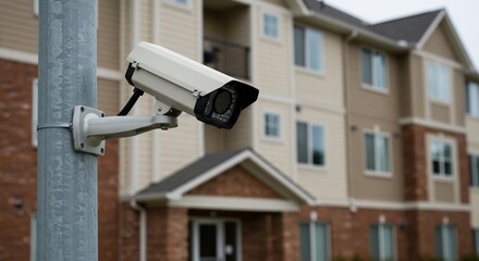 静かな住宅街を見守る監視カメラ 鮮明な映像