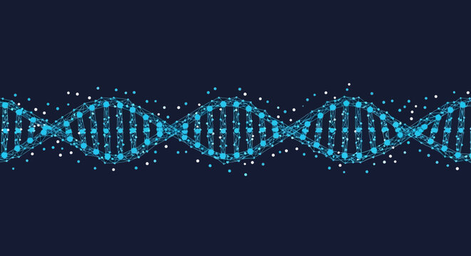 Abstract DNA Double Helix Structure Molecular Biology Illustration