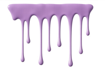Thick purple paint dripping down on a transparent background, creating a sticky and gooey effect