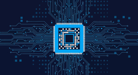 High-Tech Microchip Circuit Board Technology Advanced Processor Design