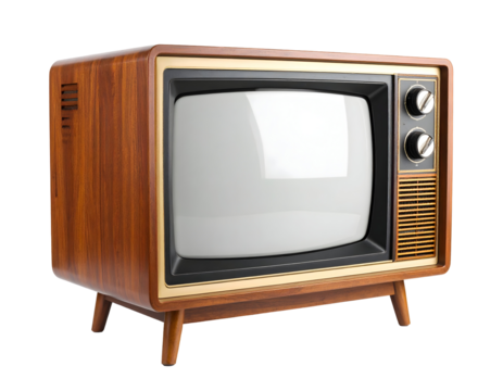A classic wooden vintage television set with a blank screen evokes a sense of nostalgia for bygone eras.
