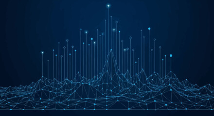 Abstract Data Visualization Network, Connectivity, and Growth Concept